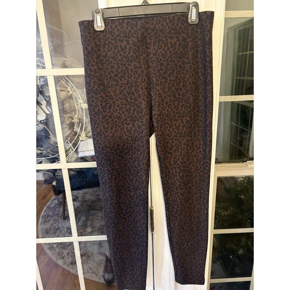 Boston Proper Brown and Black Leopard Print Leggings- M